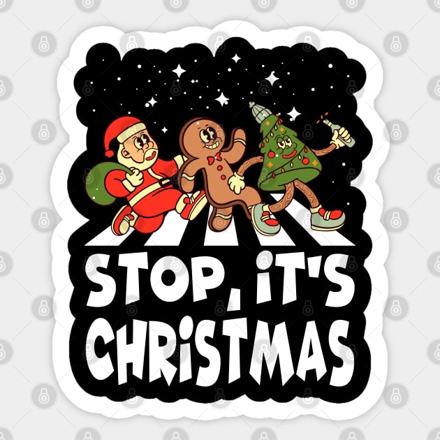 Christmas Road - 2, Santa Claus, Gingerbread man, Christmas tree Sticker by Megadorim